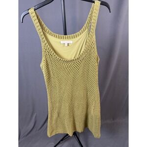Tori Richard Green Crochet Cotton Tunic Dress Size M Resort Wear Style 6117/7680